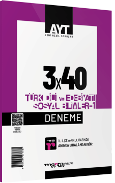 Marka Yayınları 2026 AYT Türk Dili ve Edebiyatı Sosyal Bilimler-1 3x40 Deneme