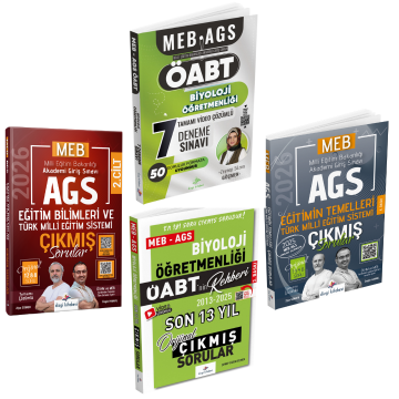Dizgi Kitap 2026 MEB AGS ÖABT Biyoloji Öğretmenliği 7 Deneme & ÖABT Biyoloji Öğretmenliği 13 Yıl Çıkmış Sorular & MEB AGS Eğitim Bilimleri ve Türk Milli Eğitim Sistemi Çıkmış Sorular & MEB AGS Eğitimin Temelleri Çıkmış Sorular Seti