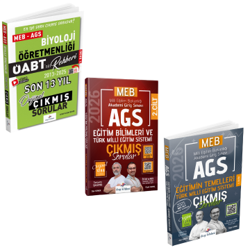 Dizgi Kitap 2026 MEB AGS ÖABT Biyoloji Öğretmenliği 13 Yıl Çıkmış Sorular & MEB AGS Eğitim Bilimleri ve Türk Milli Eğitim Sistemi Çıkmış Sorular & MEB AGS Eğitimin Temelleri Çıkmış Sorular Seti