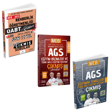 Dizgi Kitap 2026 MEB AGS ÖABT Rehberlik Öğretmenliği 12 Yıl Çıkmış Sorular & MEB AGS Eğitim Bilimleri ve Türk Milli Eğitim Sistemi Çıkmış Sorular & MEB AGS Eğitimin Temelleri Çıkmış Sorular Seti