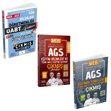 Dizgi Kitap 2026 MEB AGS ÖABT Fen Bilimleri Öğretmenliği 13 Yıl Çıkmış Sorular & MEB AGS Eğitim Bilimleri ve Türk Milli Eğitim Sistemi Çıkmış Sorular & MEB AGS Eğitimin Temelleri Çıkmış Sorular Seti