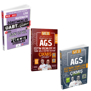 Dizgi Kitap 2026 MEB AGS ÖABT Lise Matematik Öğretmenliği 13 Yıl Çıkmış Sorular & MEB AGS Eğitim Bilimleri ve Türk Milli Eğitim Sistemi Çıkmış Sorular & MEB AGS Eğitimin Temelleri Çıkmış Sorular Seti