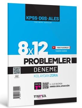 2025 KPSS-DGS-ALES Yeni Nesil 8x12 Tamamı Video Çözümlü Problemler Deneme Marka Yayınları