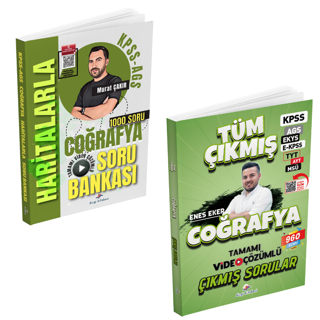 Dizgi Kitap 2026 KPSS MEB AGS Haritalarla Coğrafya Tamamı Video Çözümlü Soru Bankası ve Tüm Sınavlar Tamamı Video Çözümlü Çıkmış Sorular Seti
