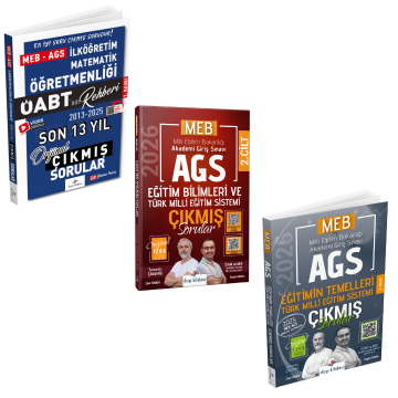Dizgi Kitap 2026 MEB AGS ÖABT İlköğretim Matematik Öğretmenliği 13 Yıl Çıkmış Sorular & MEB AGS Eğitim Bilimleri ve Türk Milli Eğitim Sistemi Çıkmış Sorular & MEB AGS Eğitimin Temelleri Çıkmış Sorular Seti