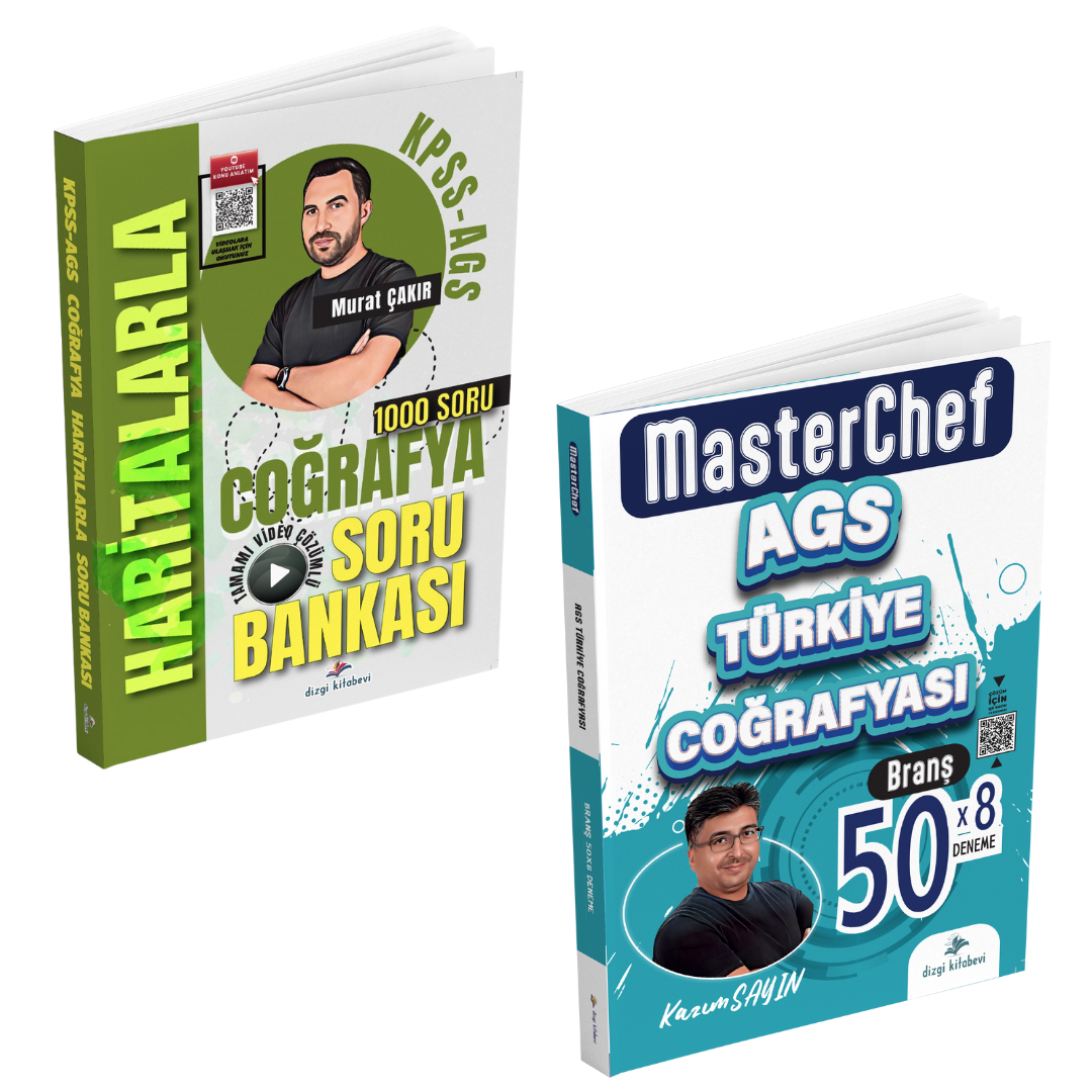 Dizgi Kitap 2026 MEB AGS Haritalarla Coğrafya Tamamı Video Çözümlü Soru Bankası ve Türkiye Coğrafyası Tamamı Video Çözümlü 50 Branş Deneme Seti