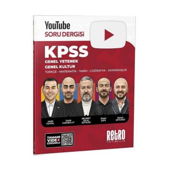 Retro Yayıncılık KPSS Genel Yetenek Genel Kültür YouTube Soru Dergisi Çözümlü Aker Kartal, İlker Karabulut, M.Celal Özyıldız, Önay Çepe, İsmail Eryılmaz
