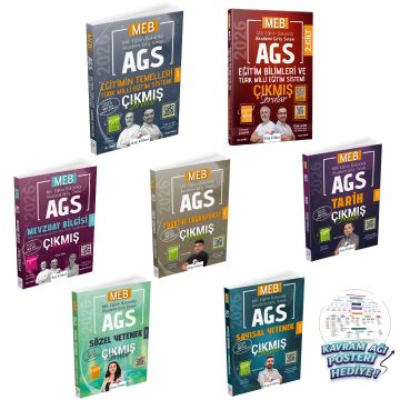 Dizgi Kitap 2026 MEB AGS Tamamı Video Çözümlü Tüm Dersler Çıkmış Sorular 7'li Set - Yeni Sınav Sistemine Uygun