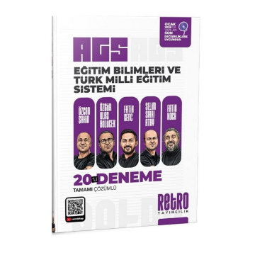 Retro Yayıncılık 2026 MEB-AGS Eğitim Bilimleri ve Türk Milli Eğitim Sistemi 20 Deneme Çözümlü - Fatih Genç