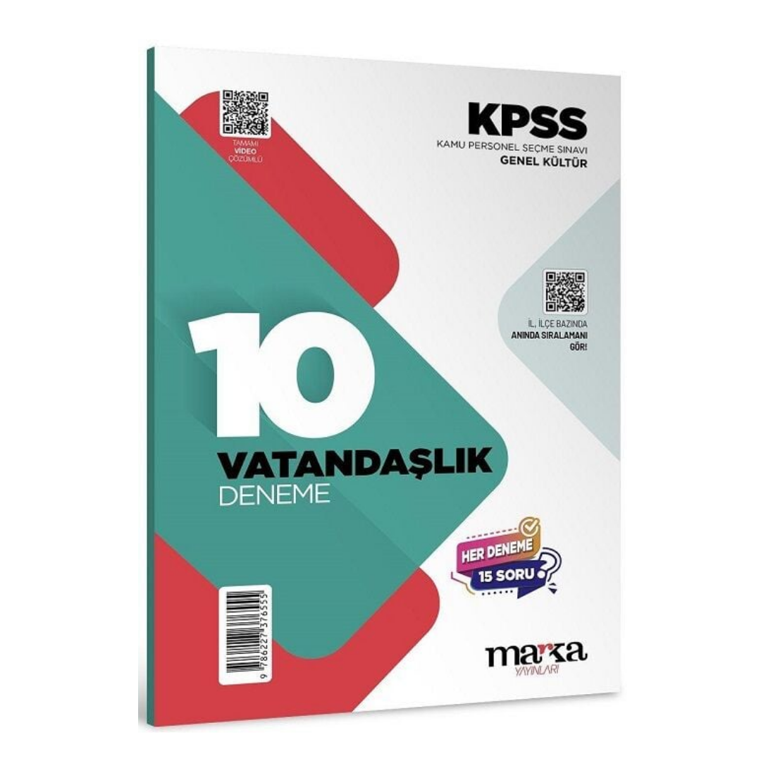 Marka Yayınları 2026 KPSS Vatandaşlık 10 Deneme Çözümlü