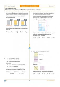 KR Plus TYT Matematik 5'li Denemesi KR Akademi Yayınları