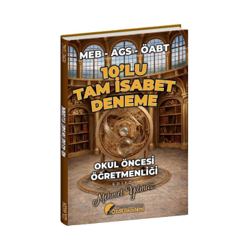 ÖABT MEB-AGS Okul Öncesi Öğretmenliği Tam İsabet 10 Deneme - Mehmet Yılmaz Özdil Akademi