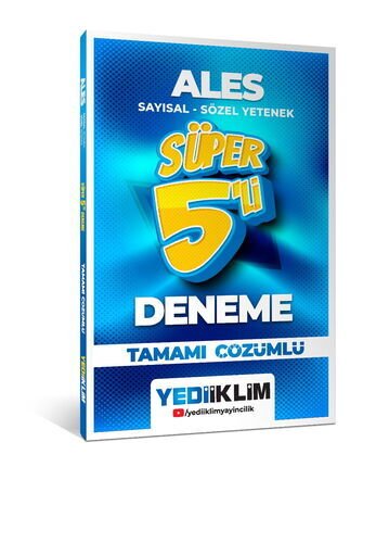 2026 ALES Sayısal Sözel Yetenek Tamamı Çözümlü Süper 5 li Deneme Yediiklim Yayınları