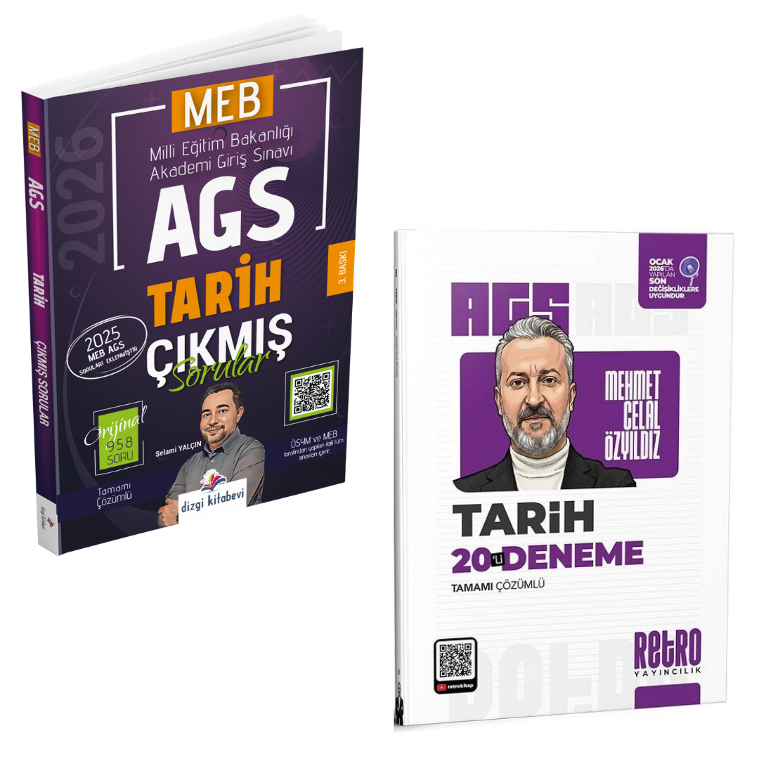 Dizgi Kitap 2026 MEB AGS Tarih Çıkmış Sorular & MEB-AGS Tarih 20 Deneme Retro Yayıncılık Seti
