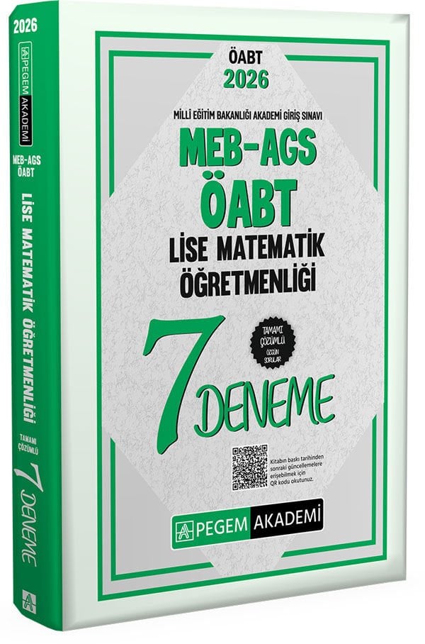 2026 MEB AGS ÖABT Lise Matematik Öğretmenliği Tamamı Çözümlü 7 Deneme Pegem Yayınları