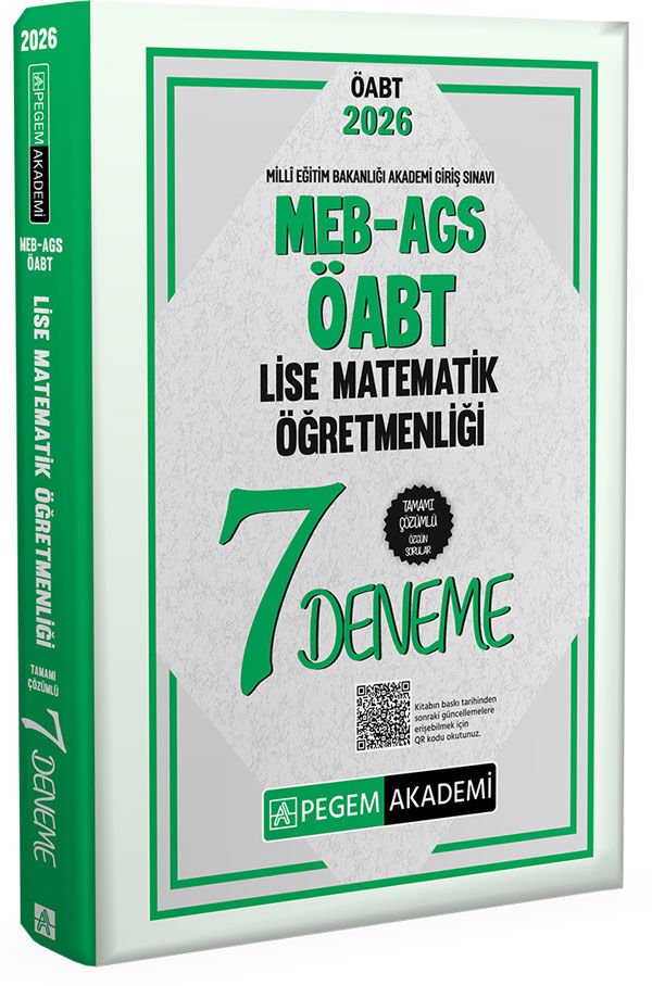 2026 MEB AGS ÖABT Lise Matematik Öğretmenliği Tamamı Çözümlü 7 Deneme Pegem Yayınları