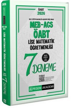 Pegem Yayınları 2026 MEB-AGS ÖABT Lise Matematik Öğretmenliği Tamamı Çözümlü 7 Deneme