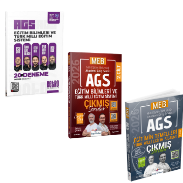 Dizgi Kitap 2026 MEB AGS Eğitimin Temelleri & Eğitim Bilimleri ve Türk Milli Eğitim Sistemi Çıkmış Sorular & MEB-AGS Eğitim Bilimleri ve Türk Milli Eğitim Sistemi 20 Deneme Retro Yayıncılık Seti
