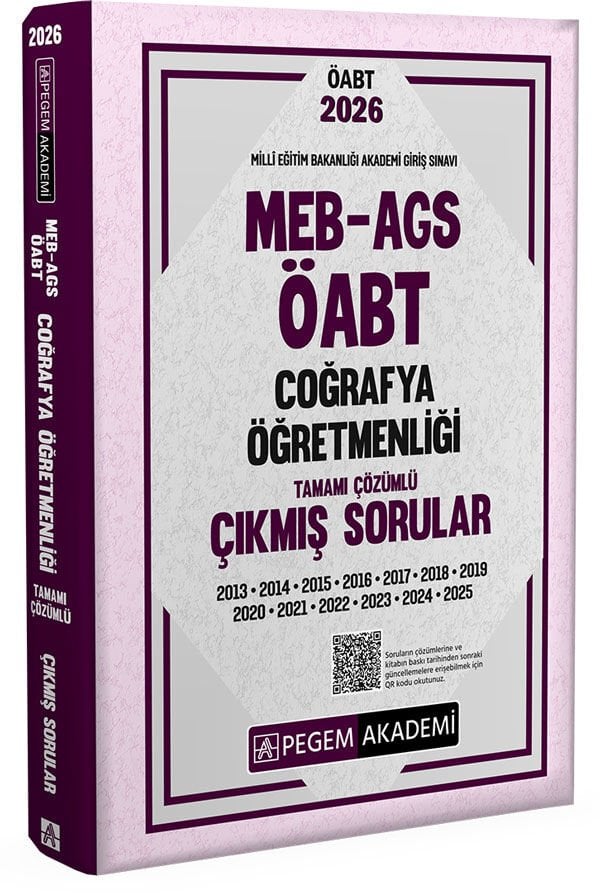 2026 MEB AGS ÖABT Coğrafya Öğretmenliği Tamamı Çözümlü Çıkmış Sorular Pegem Yayınları