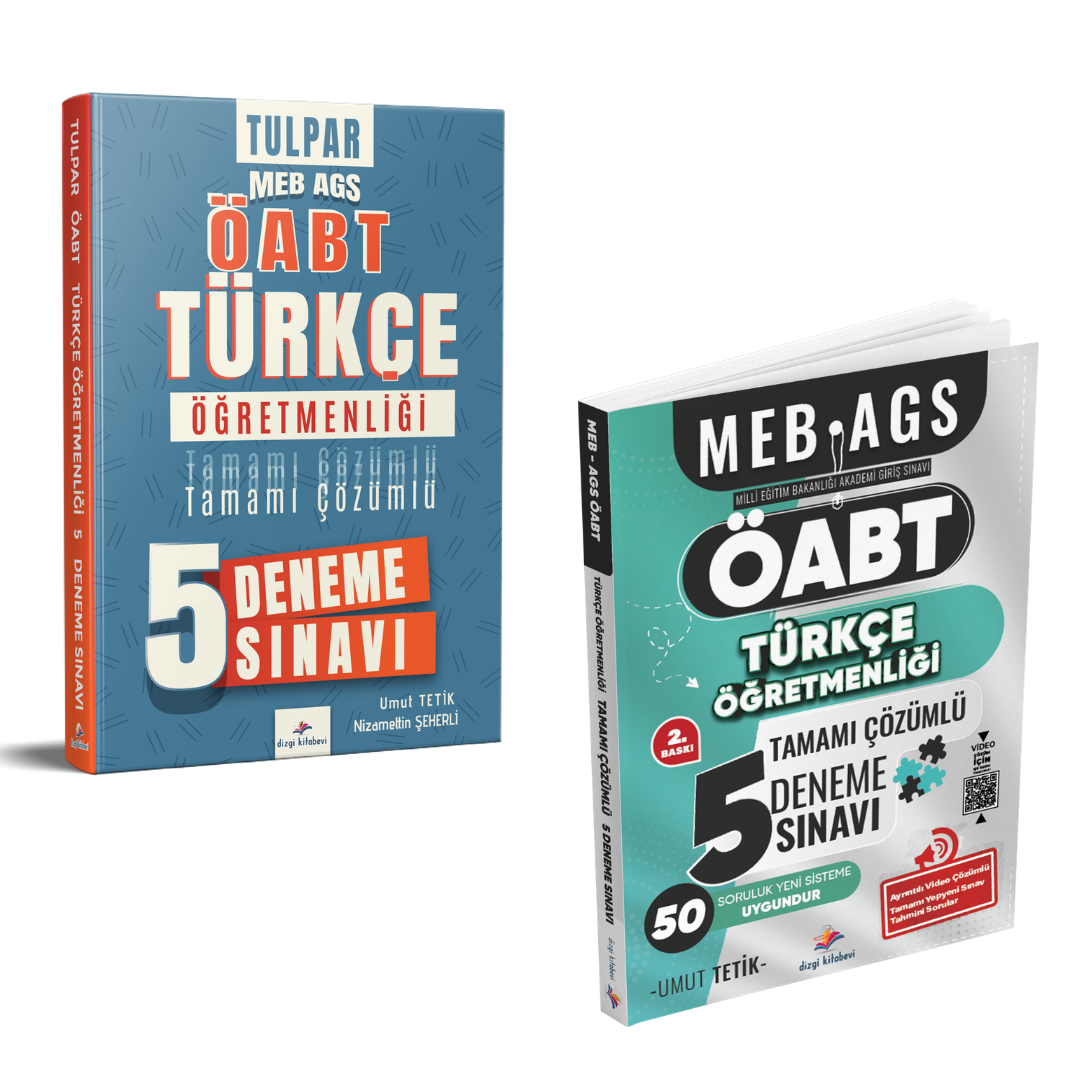 Dizgi Kitap Meb Ags ÖABT Türkçe Öğretmenliği Tamamı Çözümlü 5 Deneme Sınavı 2'li Set