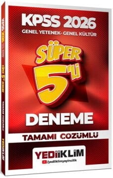 2026 KPSS Genel Yetenek Genel Kültür Tamamı Çözümlü Süper 5 li Deneme Yediiklim Yayınları