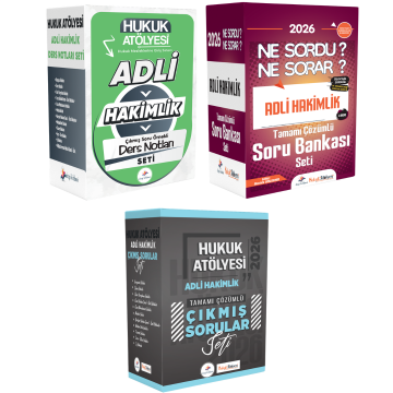 Dizgi Kitap 2026 Hukuk Atölyesi Adli Hakimlik Çıkmış Soru Örnekli Ders Notları Seti & Adli Hakimlik Ne Sordu Ne Sorar Soru Bankası Seti & Adli Hakimlik Çıkmış Sorular Seti