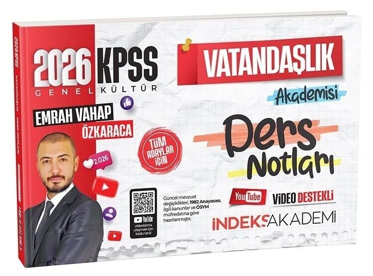 2026 KPSS Vatandaşlık Akademisi Video Ders Notları - Emrah Vahap Özkaraca İndeks Akademi Yayıncılık