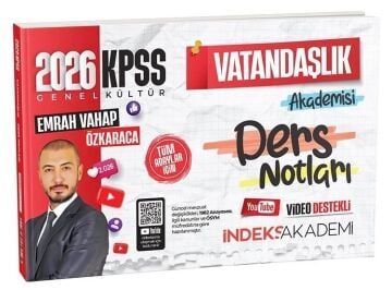 İndeks Akademi Yayıncılık 2026 KPSS Vatandaşlık Akademisi Video Ders Notları - Emrah Vahap Özkaraca