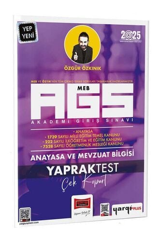 2025 MEB-AGS Anayasa ve Mevzuat Bilgisi Çek Kopart Yaprak Test Yargı Yayınları