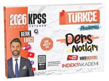 2026 KPSS Türkçe Akademisi Video Ders Notları - Berk Ekici İndeks Akademi Yayıncılık