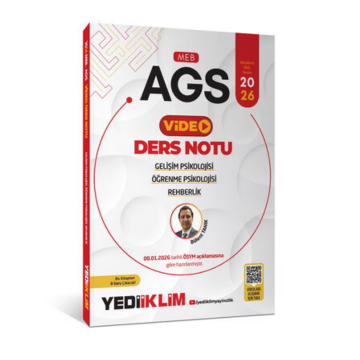 Yediiklim Yayınları 2026 MEB-AGS Eğitim Bilimleri Gelişim Öğrenme Psikolojisi ve Rehberlik Video Ders Notu BÜLENT TANIK