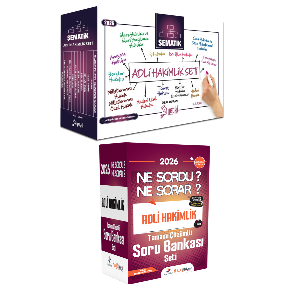 Dizgi Kitap 2026 Hukuk Atölyesi Adli Hakimlik Ne Sordu Ne Sorar Soru Bankası Seti & Adli Hakimlik Şematik Set Yetki Yayınları