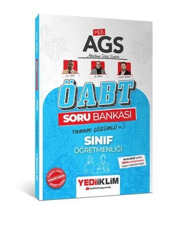 2025 MEB AGS ÖABT Sınıf Öğretmenliği Tamamı Çözümlü Soru Bankası Yediiklim Yayınları