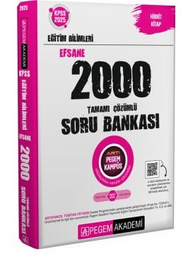 2025 KPSS Eğitim Bilimleri Tamamı Çözümlü Efsane 2000 Soru Bankası Pegem Akademi