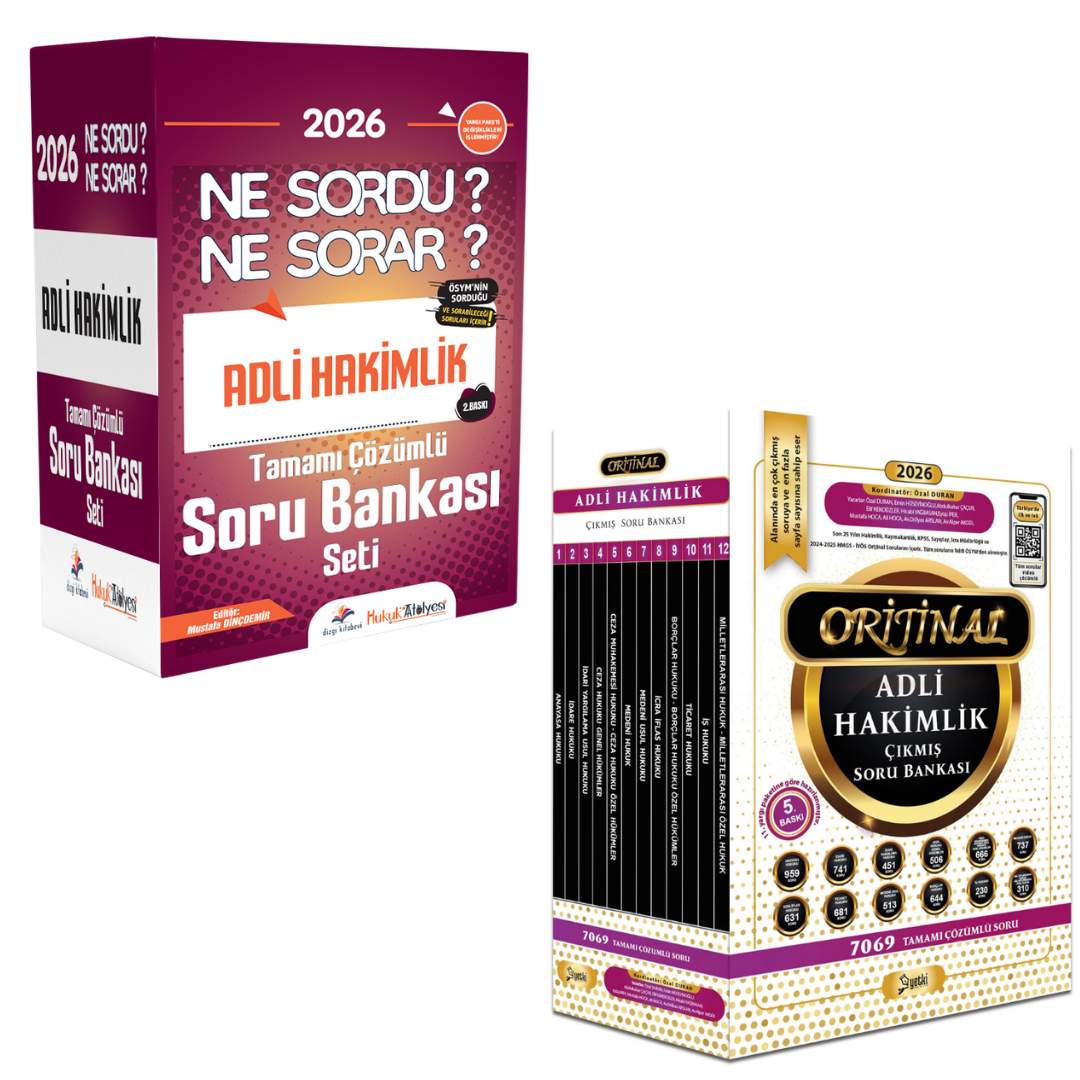 Dizgi Kitap 2026 Hukuk Atölyesi Adli Hakimlik Ne Sordu Ne Sorar Soru Bankası Seti & Orijinal Adli Hakimlik Çıkmış Soru Bankası Seti Yetki Yayınları