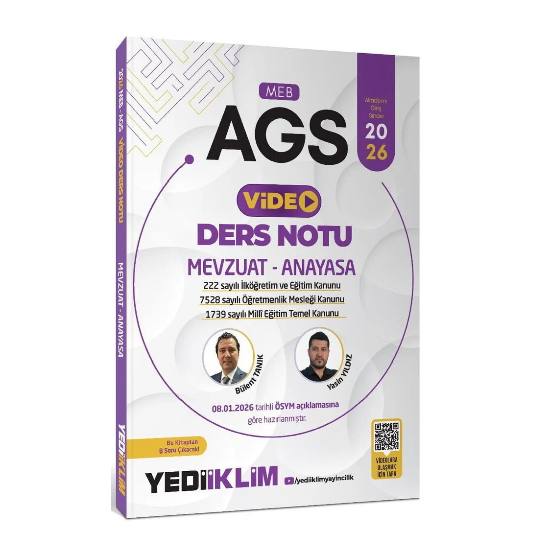 2026 MEB AGS Mevzuat Anayasa Video Ders Notu Yediiklim Yayınları