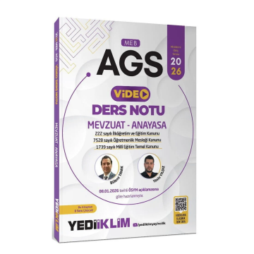 Yediiklim Yayınları 2026 MEB-AGS Mevzuat Anayasa Video Ders Notu Bülent TANIK, Yasin YILDIZ
