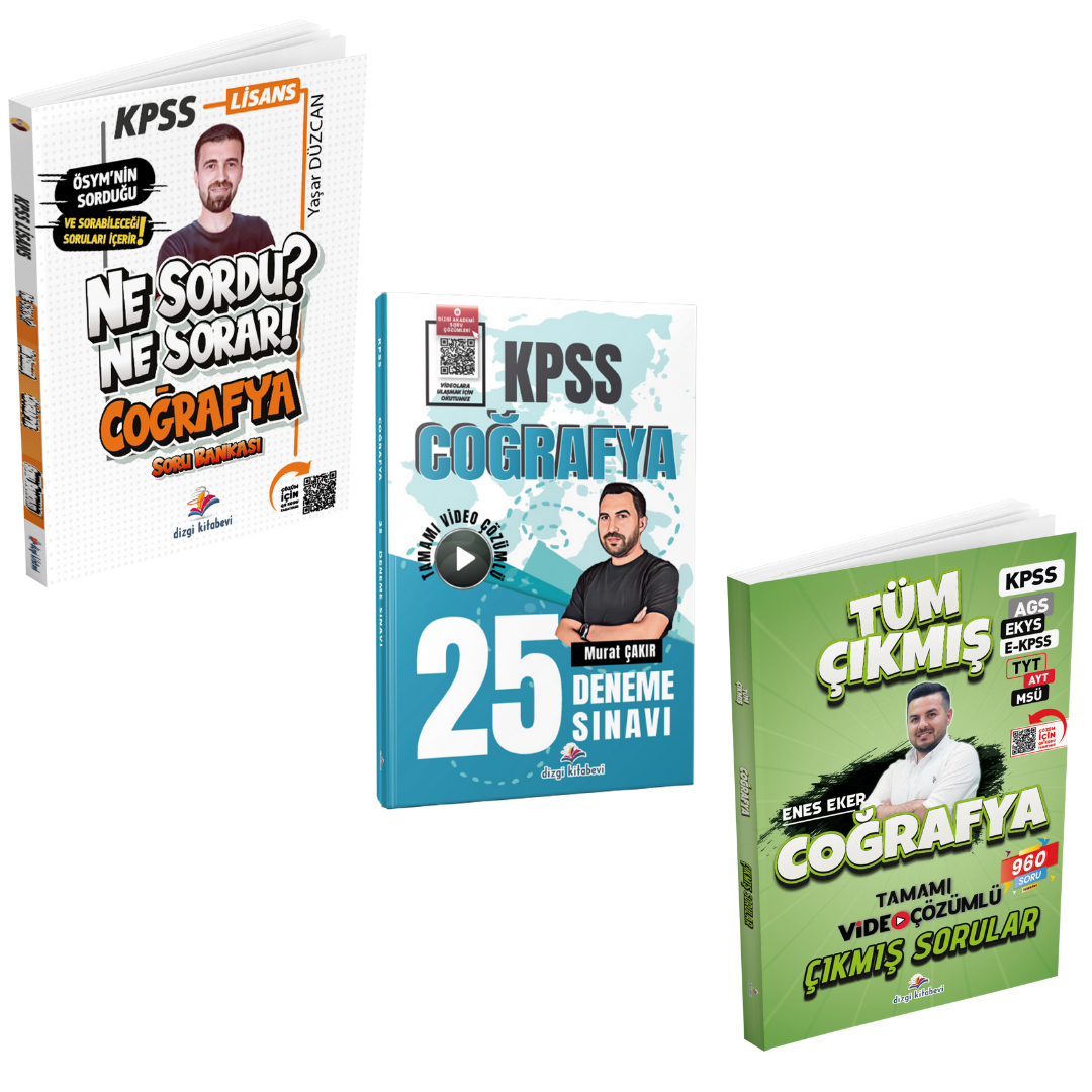 Dizgi Kitap 2026 Ne Sordu Ne Sorar KPSS Coğrafya Soru Bankası & KPSS Coğrafya 25 Deneme & Coğrafya Tüm Sınavlar Çıkmış Sorular Seti