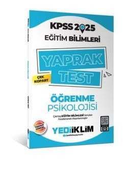 2025 KPSS Eğitim Bilimleri Öğrenme Psikolojisi Çek Kopart Yaprak Test Yediiklim Yayınları