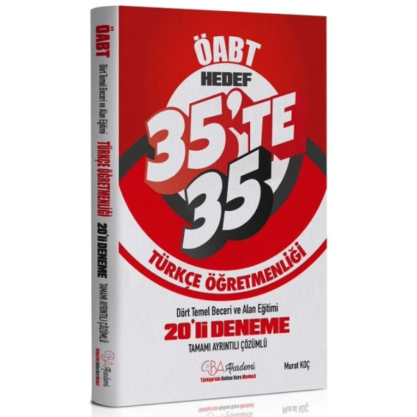 CBA Yayınları ÖABT Türkçe Dört Temel Beceri ve Alan Eğitimi 35 te 35 20 Deneme Çözümlü - Murat Koç CBA Yayınları - İADESİZ