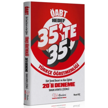CBA Yayınları ÖABT Türkçe Dört Temel Beceri ve Alan Eğitimi 35 te 35 20 Deneme Çözümlü - Murat Koç CBA Yayınları - İADESİZ