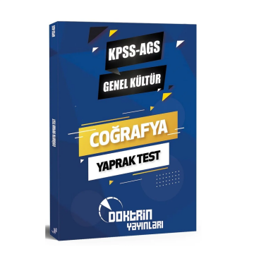 Doktrin Yayınları KPSS MEB-AGS Coğrafya Yaprak Test