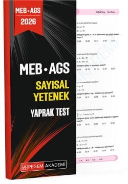 2026 MEB AGS Sayısal Yetenek Yaprak Test Pegem Yayınları