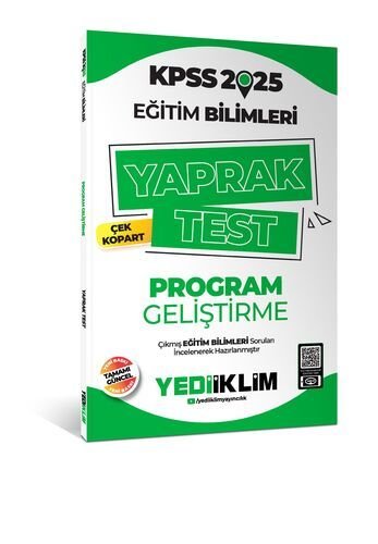 Yediiklim Yayınları 2025 KPSS Eğitim Bilimleri Program Geliştirme Çek Kopart Yaprak Test