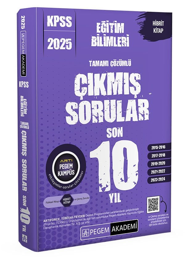 2025 KPSS Eğitim Bilimleri Tamamı Çözümlü Çıkmış Sorular Son 10 Yıl Pegem Akademi