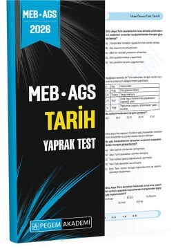2026 MEB AGS Tarih Yaprak Test Pegem Yayınları