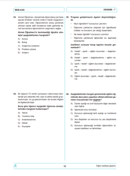 Dizgi Kitap Meb Ags TOP 7 Tamamı Video Çözümlü Fasiküller Halinde 7 Deneme Sınavı