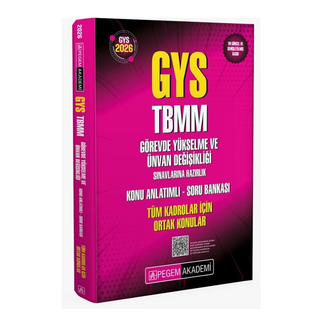 2026 GYS TBMM Görevde Yükselme ve Ünvan Değişikliği Sınavlarına Hazırlık Konu Anlatımlı Soru Bankası - Tüm Kadrolar İçin Ortak Konular Pegem Yayınları