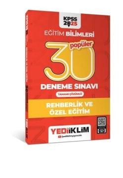 Yediiklim Yayınları 2025 KPSS Eğitim Bilimleri 30 Popüler Rehberlik ve Özel Eğitim Tamamı Çözümlü Deneme Sınavı
