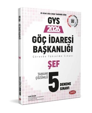 Göç İdaresi Başkanlığı Şef Gys Tamamı Çözümlü 5 Deneme Sınavı Data Yayınları